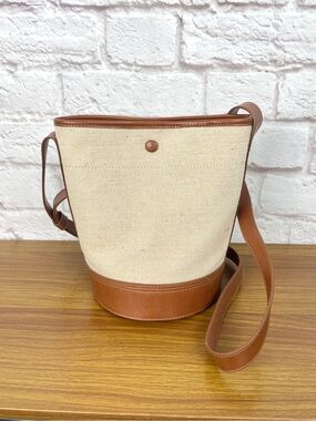 J. Crew Canvas & Faux Leather Bucket Bag